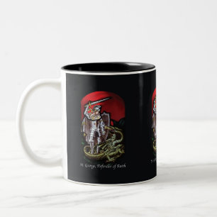 Caneca De Café Em Dois Tons Festa de São Jorge Defensor da Fé Matando