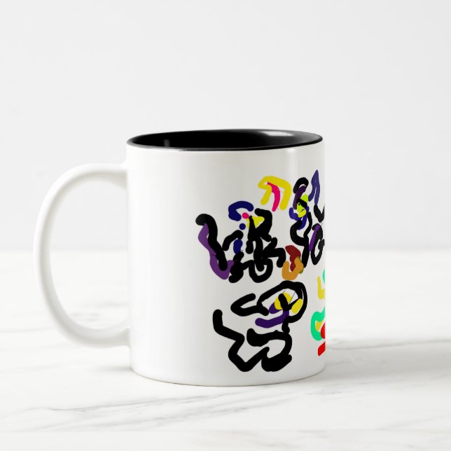 Caneca De Café Em Dois Tons Festa dos Gatos Pretos (Esquerda)