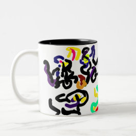 Caneca De Café Em Dois Tons Festa dos Gatos Pretos