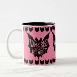Caneca De Café Em Dois Tons Festa Noturna: Festa de Halloween do Vampiro