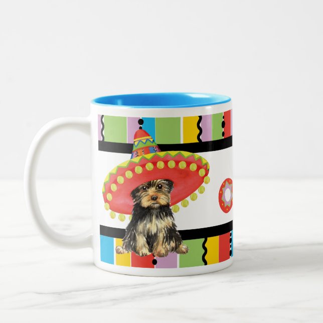 Caneca De Café Em Dois Tons Festa Yorkie (Esquerda)