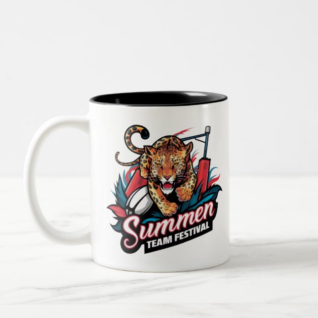 Caneca De Café Em Dois Tons Festival da equipe de verão (Esquerda)