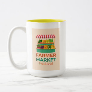 Caneca De Café Em Dois Tons Festival de Feira de Agricultores