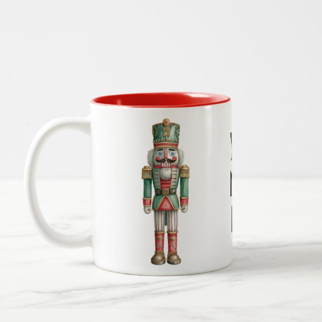 Caneca De Café Em Dois Tons Festive Nutcracker Parade – Personalised  (Esquerda)