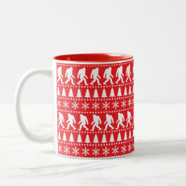 Caneca De Café Em Dois Tons Festivo do Pé-Grande Natal