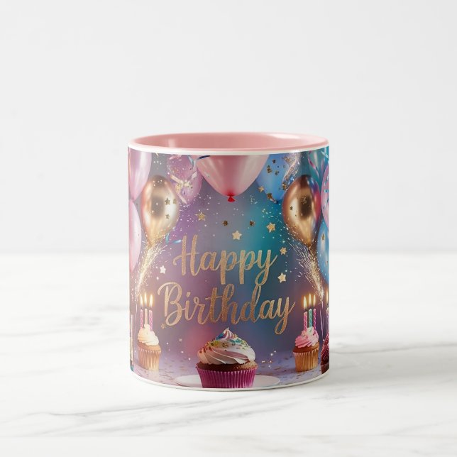 Caneca De Café Em Dois Tons Festivo e divertido! - Celebração Personalizada de (Centro)