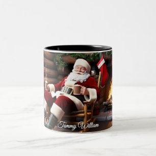 Caneca De Café Em Dois Tons Festivo Festivo Cinto tradicional Natal