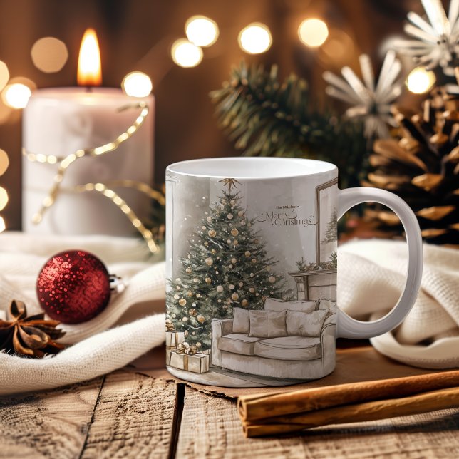 Caneca De Café Em Dois Tons Festivo Festivo Natal (Criador carregado)