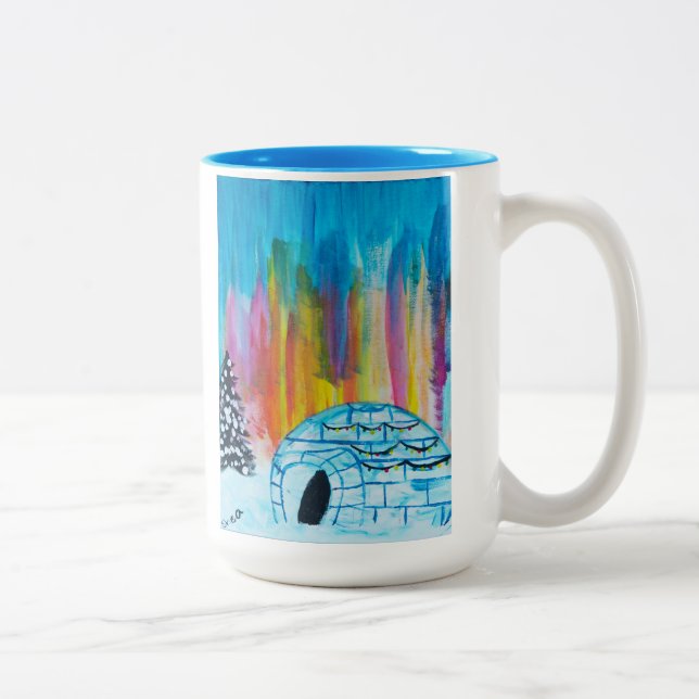 Caneca De Café Em Dois Tons Festivo Igloo (Direita)