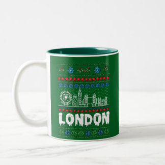 Caneca De Café Em Dois Tons Festivo London Reino Unido Fúria Natal