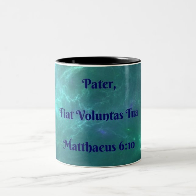 Caneca De Café Em Dois Tons Fiat Voluntas Tua Matthew 6:10 (Centro)