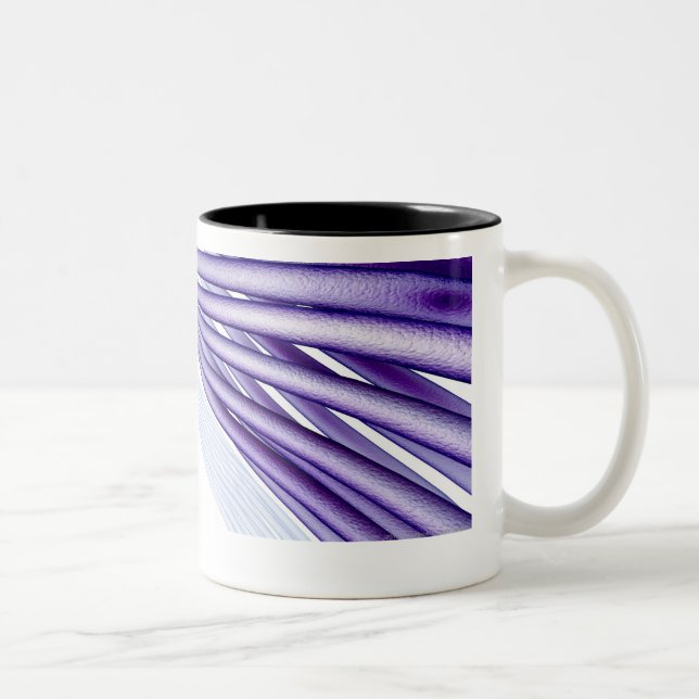 Caneca De Café Em Dois Tons Fibras de nervo estilizados (Direita)