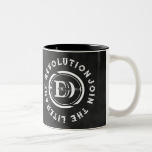 Caneca De Café Em Dois Tons Ficha do logotipo DH: Mug de café 11oz