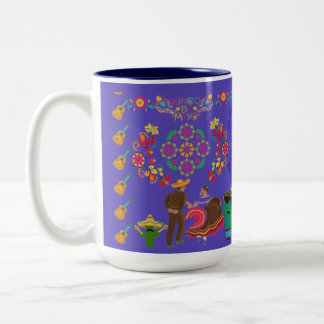 Caneca De Café Em Dois Tons Fiesta de Colors kelly royal purple