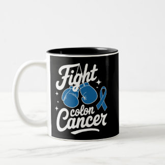 Caneca De Café Em Dois Tons Fight Colon Cancer Blue Ribbon Colon Cancer