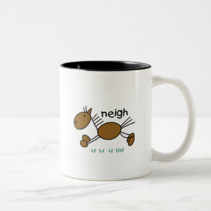 Caneca De Café Em Dois Tons Figura camiseta e presentes da vara do cavalo