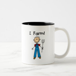 Caneca De Café Em Dois Tons Figura camiseta e presentes da vara do fazendeiro