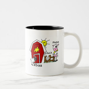 Caneca De Café Em Dois Tons Figura camiseta e presentes da vara dos animais de