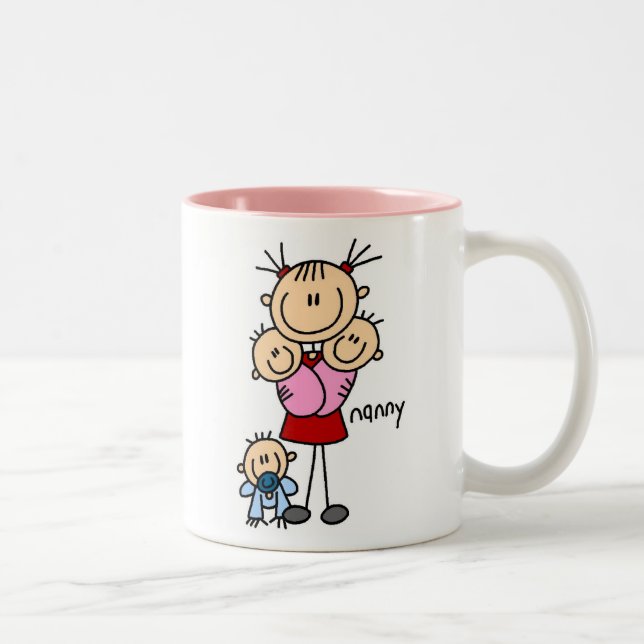 Caneca De Café Em Dois Tons Figura da vara do baby-sitter (Direita)