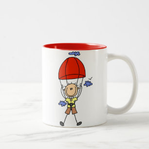 Caneca De Café Em Dois Tons Figura de pau de paraquedismo