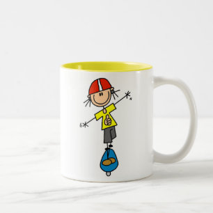 Caneca De Café Em Dois Tons Figura de skate de palito