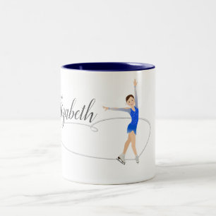 Caneca De Café Em Dois Tons Figura patinador triguenha personalizado