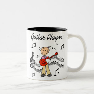 Caneca De Café Em Dois Tons Figura t-shirt e presentes da vara do guitarrista