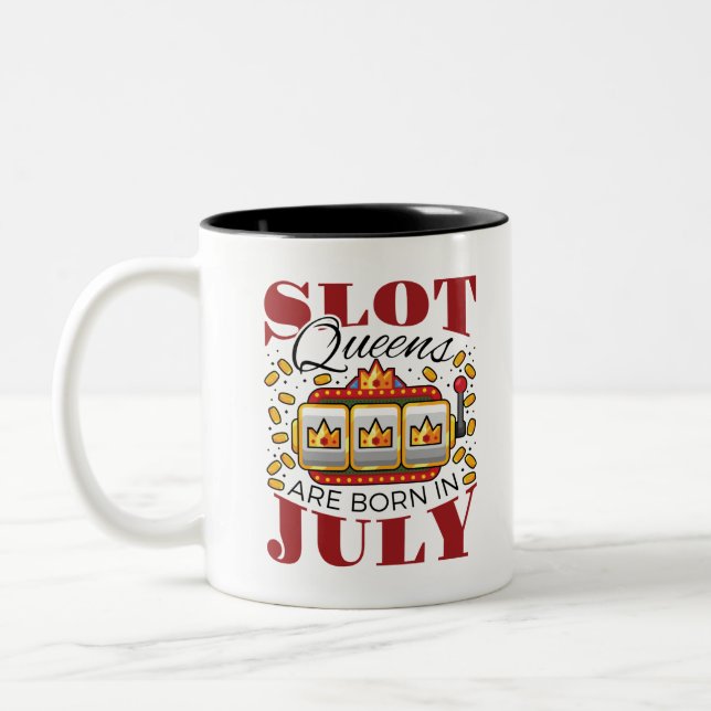 Caneca De Café Em Dois Tons Filas De Slot São Nasceres Em Julho (Esquerda)