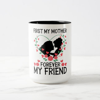 Caneca De Café Em Dois Tons Filha Beijando a Mãe – Primeiro Minha Mãe