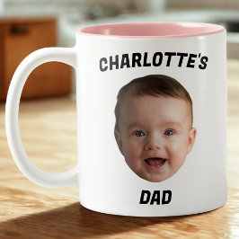 Caneca De Café Em Dois Tons Filha De Bebê Personalizada, Novo papai De Mug Per