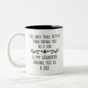 Caneca De Café Em Dois Tons Filho dia de os pais, MEUS NETOS TE TÊM COMO PAI