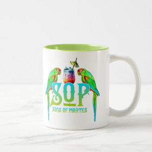 Caneca De Café Em Dois Tons Filhos Do Papagaio Pirata