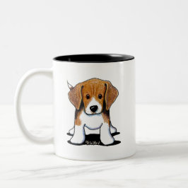 Caneca De Café Em Dois Tons Filhote de Beagle Fofo