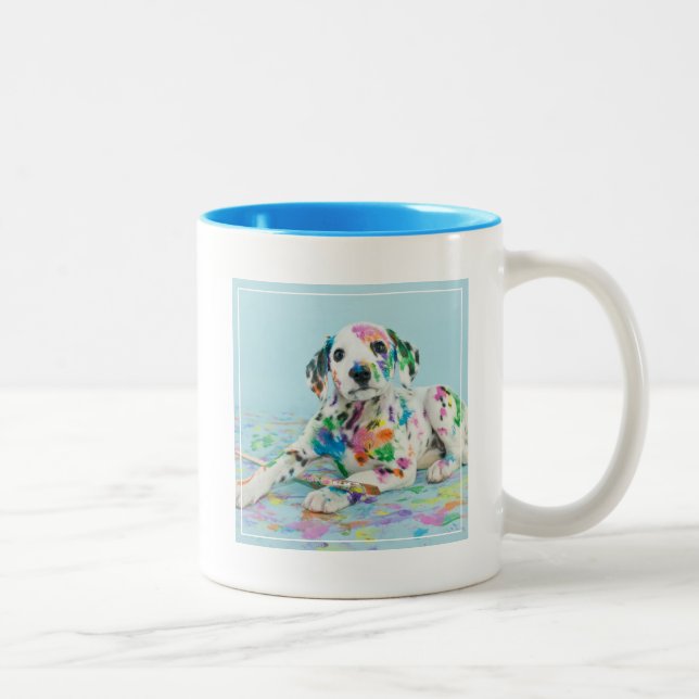 Caneca De Café Em Dois Tons Filhote de cachorro Dalmatian (Direita)