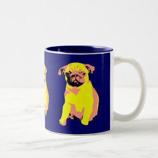 Caneca De Café Em Dois Tons Filhote de cachorro de "amor do Pug Puggy "