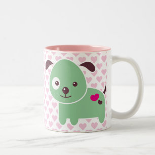 Caneca De Café Em Dois Tons Filhote de cachorro de Kawaii