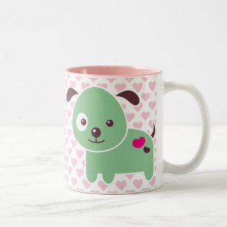Caneca De Café Em Dois Tons Filhote de cachorro de Kawaii