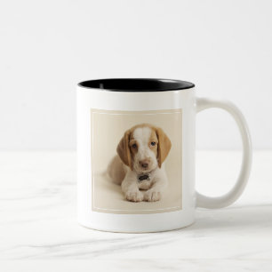 Caneca De Café Em Dois Tons Filhote de cachorro do lebreiro