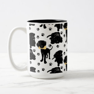 Caneca De Café Em Dois Tons Filhotes de Retriever Pretos