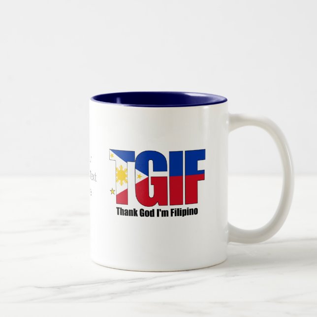 Caneca De Café Em Dois Tons Filipino de TGIF com bandeira filipino (Direita)