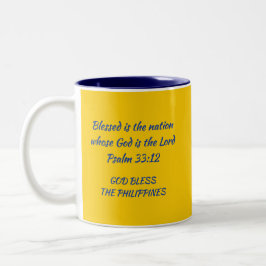 Caneca De Café Em Dois Tons FILIPINO FLAG MAP Filipinas - Amarelo personalizad