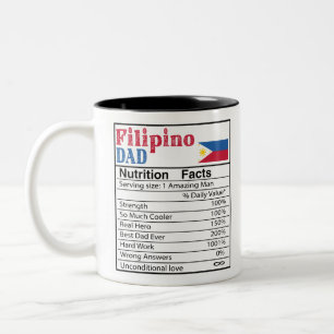 Caneca De Café Em Dois Tons Filipino Pai Fatos Dia de os pais Oferta Pai
