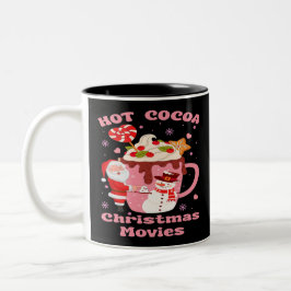 Caneca De Café Em Dois Tons Filmes De Cacau Quente E De Natal
