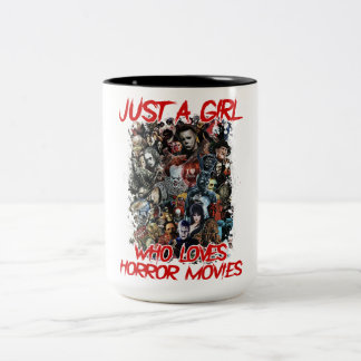Caneca De Café Em Dois Tons Filmes De Horror Apenas Uma Menina Que Ama