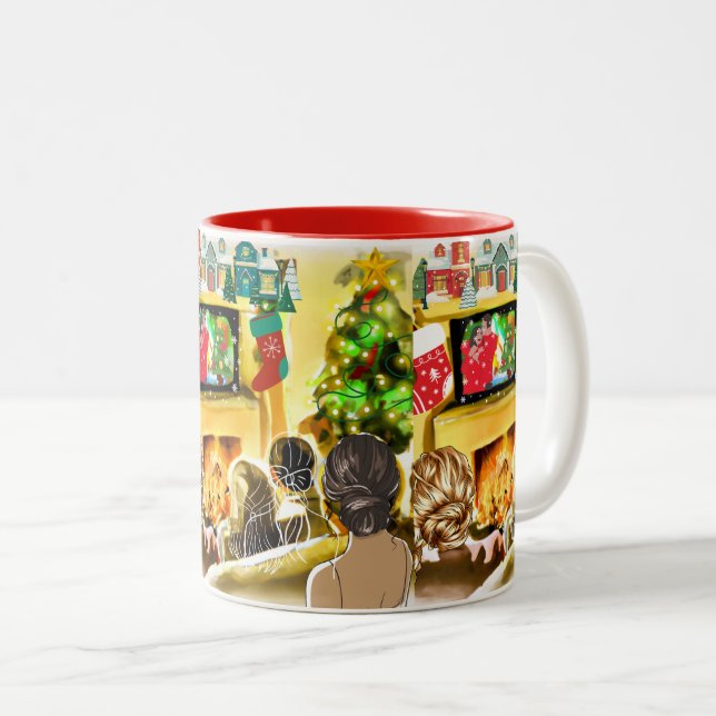 Caneca De Café Em Dois Tons Filmes de Natal (Frente Esquerda)