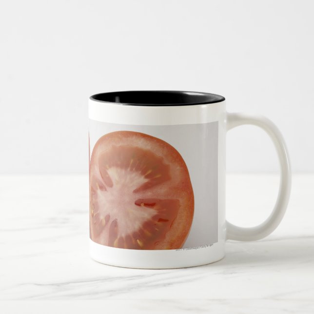 Caneca De Café Em Dois Tons Fim-acima de dois tomates (Direita)