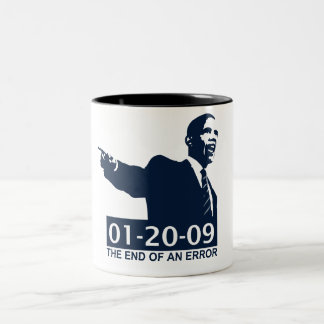 Caneca De Café Em Dois Tons Fim da inauguração de Obama de um erro