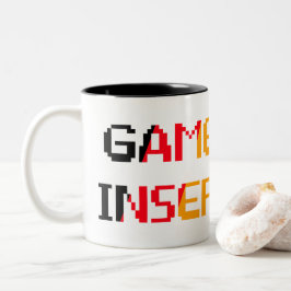 Caneca De Café Em Dois Tons Fim de Jogo Insira Moeda