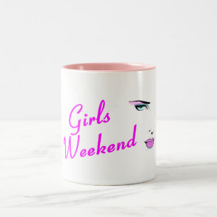 Caneca De Café Em Dois Tons Fim de semana das meninas (cara)