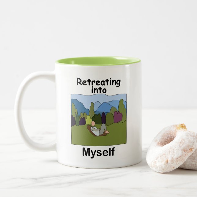 Caneca De Café Em Dois Tons Fim de Semana Fugindo Para Dentro de Mim (Com Donut)